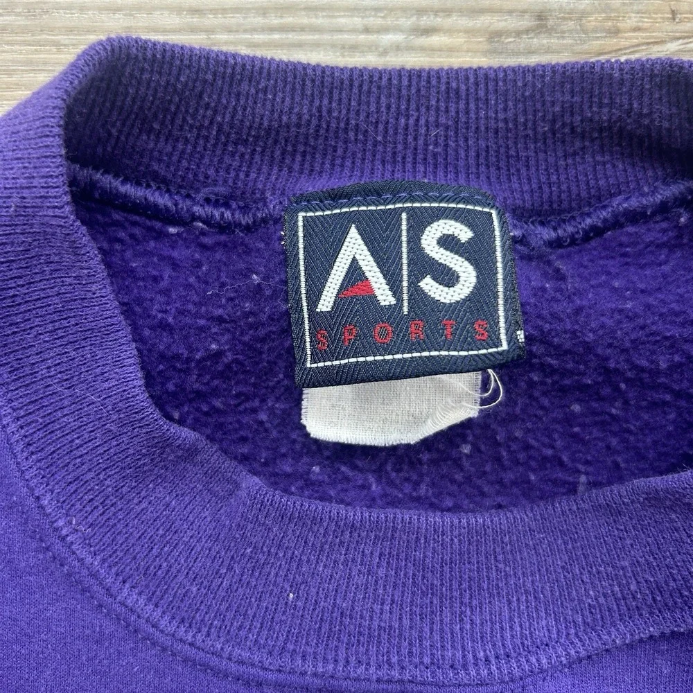 Vintage LSU Tigers Sweatshirt A|S Sports 2XL Purple Embroidered Crewneck 90s